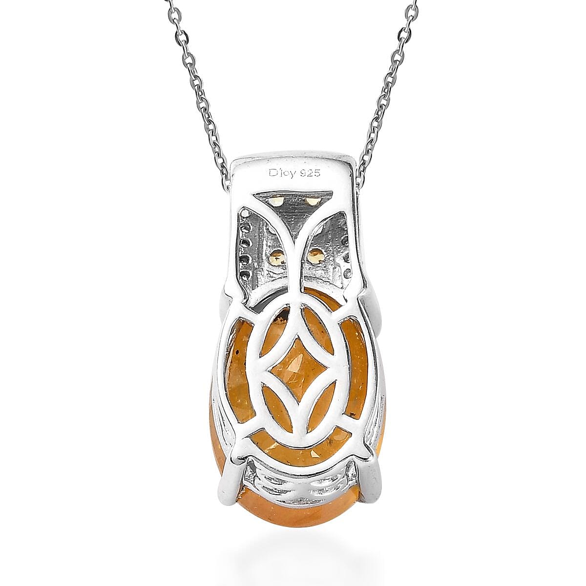 Yellow Sapphire (FF) and Multi Gemstone Pendant Necklace 20 Inches in Platinum Over Sterling Silver 12.20 ctw