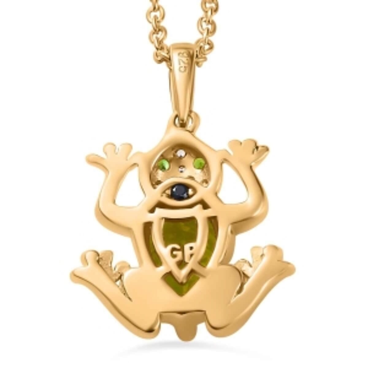 Peridot and Multi Gemstone Pendant 2.14 ctw Necklace in Vermeil YG Over Sterling Silver 18 Inches image number 4