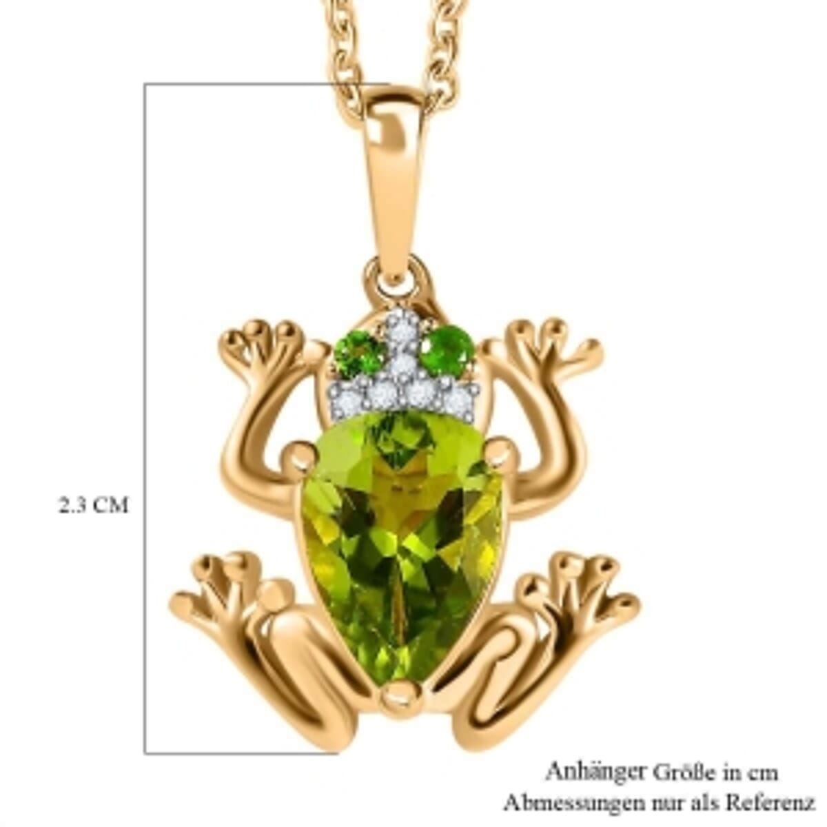 Peridot and Multi Gemstone Pendant 2.14 ctw Necklace in Vermeil YG Over Sterling Silver 18 Inches image number 6