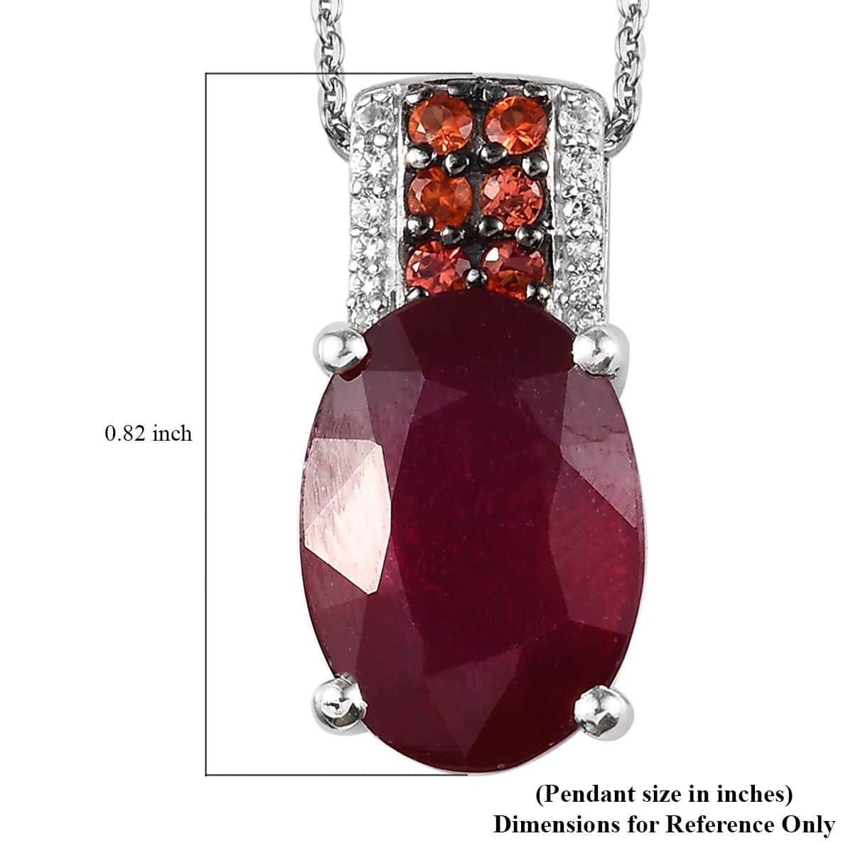 Niassa Ruby (FF) and Multi Gemstone Pendant Necklace 20 Inches in Platinum Over Sterling Silver 9.75 ctw image number 5