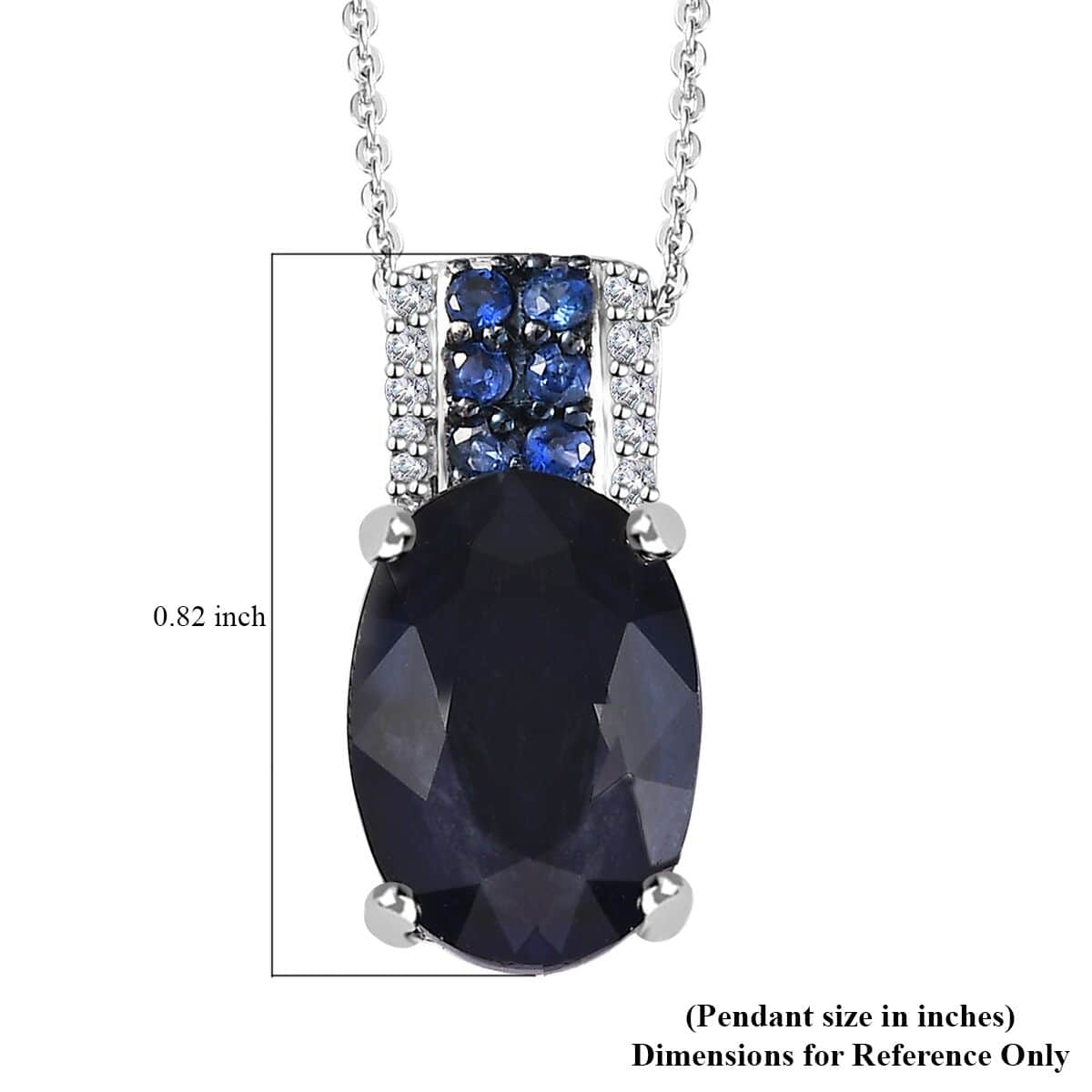 Masoala Sapphire (D) and Multi Gemstone Pendant Necklace 20 Inches in Platinum Over Sterling Silver 10.75 ctw image number 6