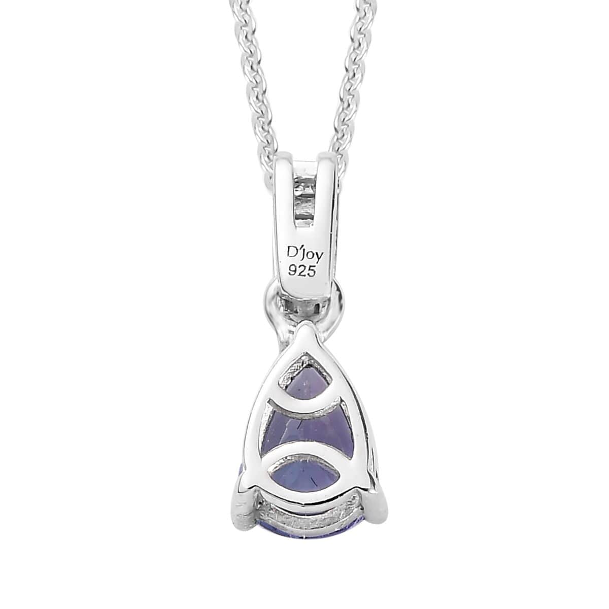 AAA Tanzanite and Diamond Drop Pendant Necklace 20 Inches in Platinum Over Sterling Silver 0.75 ctw image number 4