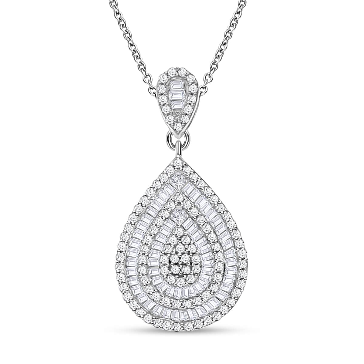 Ankur's Treasure Chest Diamond Pendant Necklace 18 Inches in Platinum Over Sterling Silver 1.00 ctw image number 0