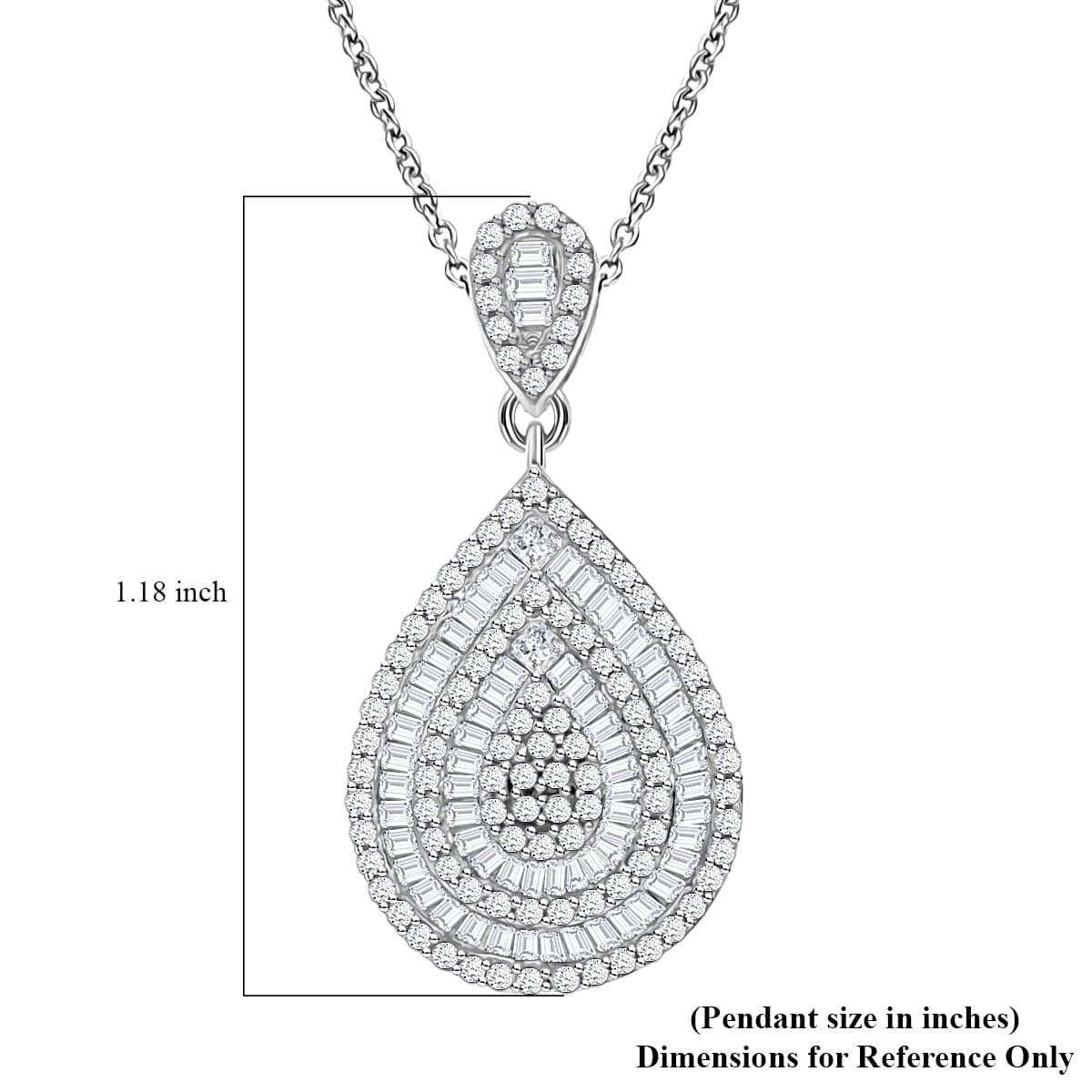 Ankur's Treasure Chest Diamond Pendant Necklace 18 Inches in Platinum Over Sterling Silver 1.00 ctw image number 4