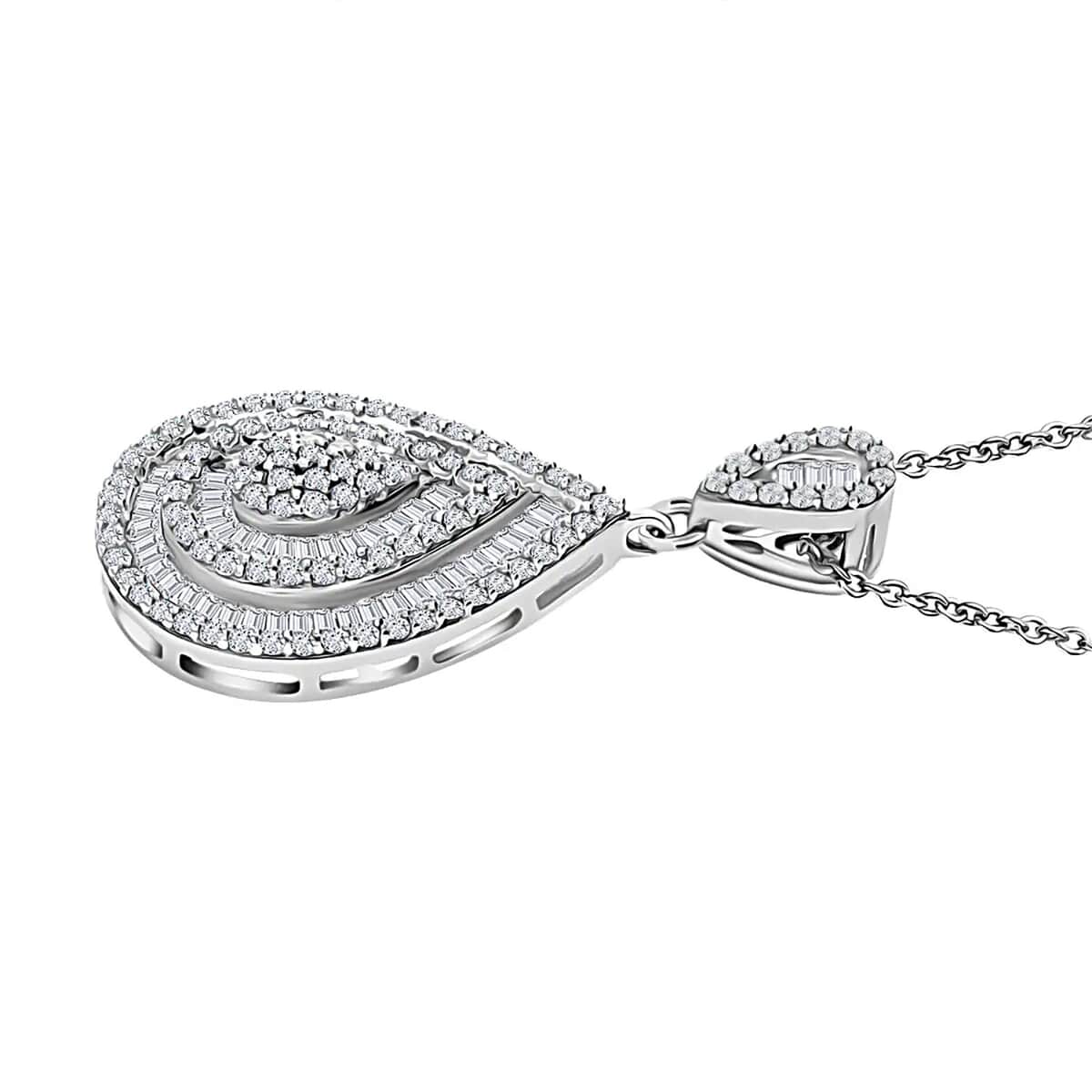 Diamond 1.00 ctw Pendant Necklace in Platinum Over Sterling Silver 18 Inches image number 7