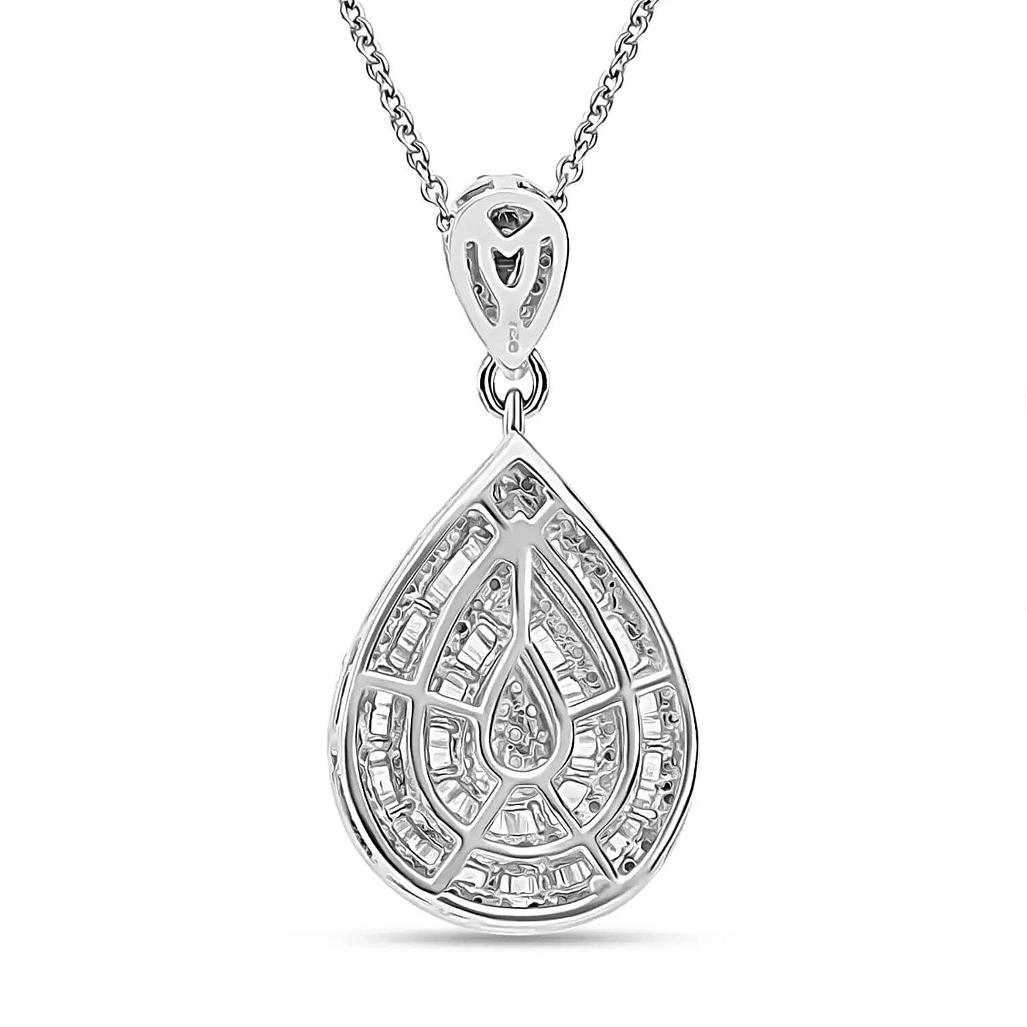 Diamond 1.00 ctw Pendant Necklace in Platinum Over Sterling Silver 18 Inches