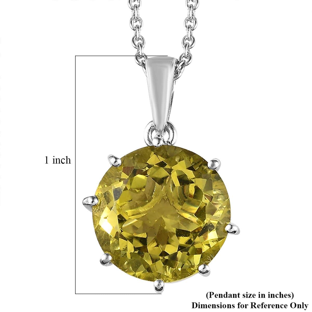 Brazilian Green Gold Quartz and White Zircon Pendant Necklace 20 Inches in Platinum Over Sterling Silver 9.65 ctw image number 5