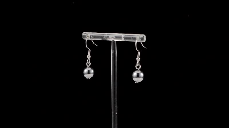 Terahertz 22.50 ctw Beaded Paper Clip Chain Station Bracelet (6-50-8.0In) and Drop Earrings in Stainless Steel