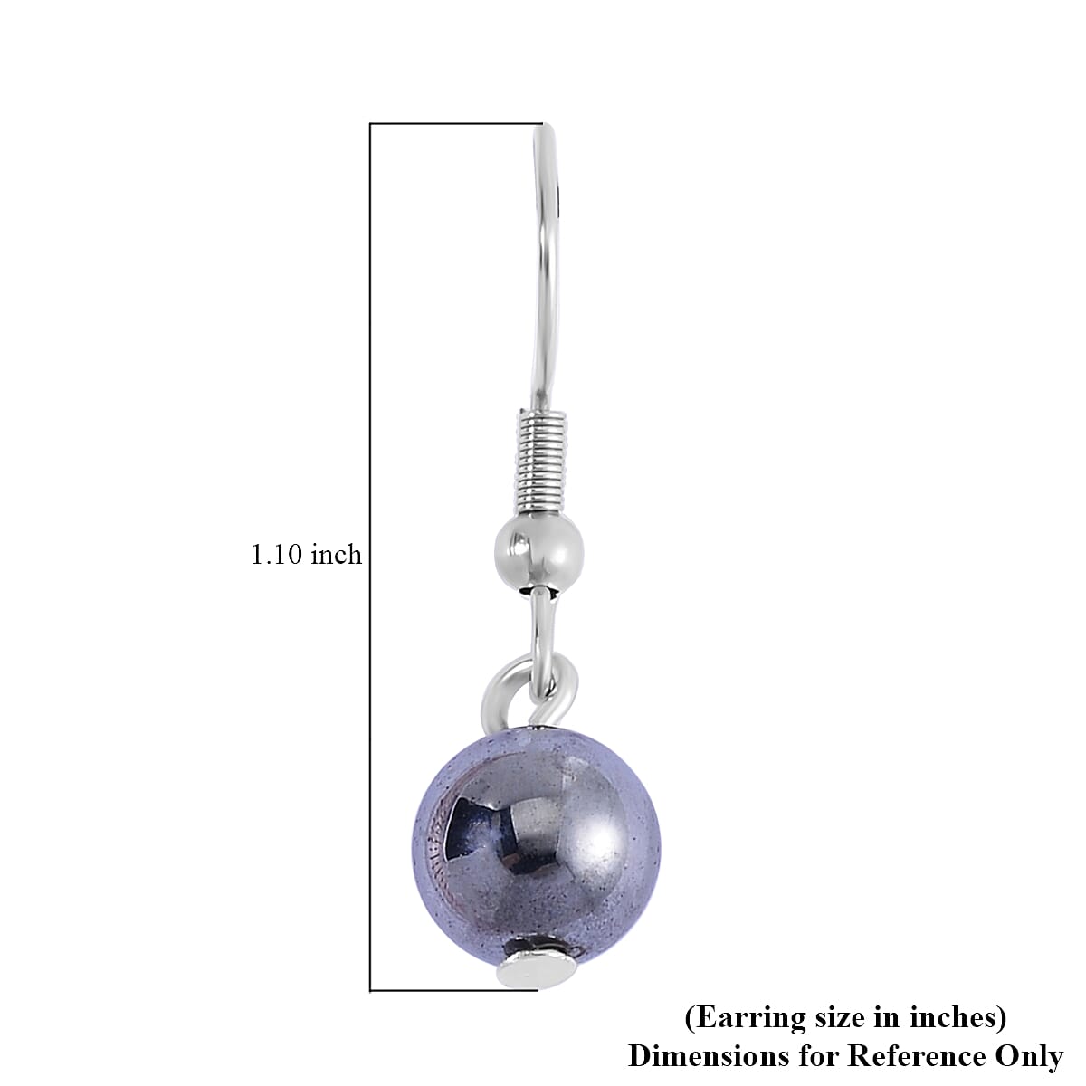 Terahertz 22.50 ctw Beaded Paper Clip Chain Station Bracelet (6-50-8.0In) and Drop Earrings in Stainless Steel