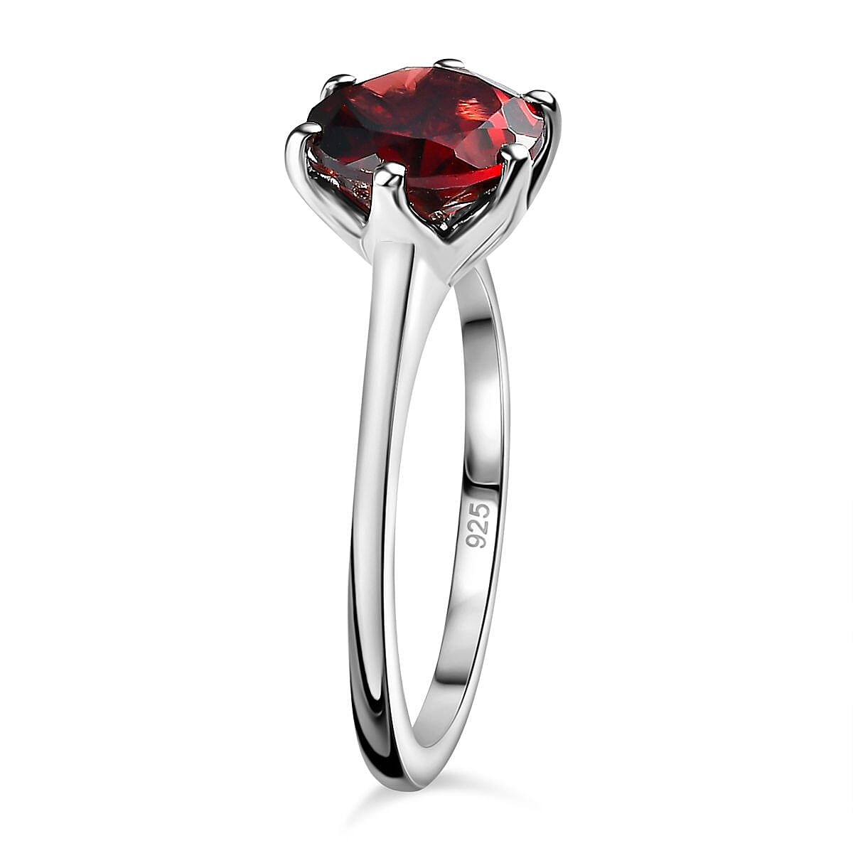 Mozambique Garnet 4.60 ctw Ring (Size 8.0) and Earrings in Platinum Over Sterling Silver