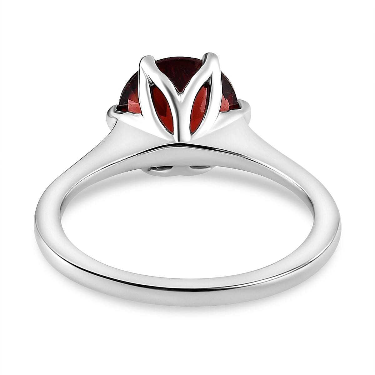 Mozambique Garnet 4.60 ctw Ring (Size 8.0) and Earrings in Platinum Over Sterling Silver