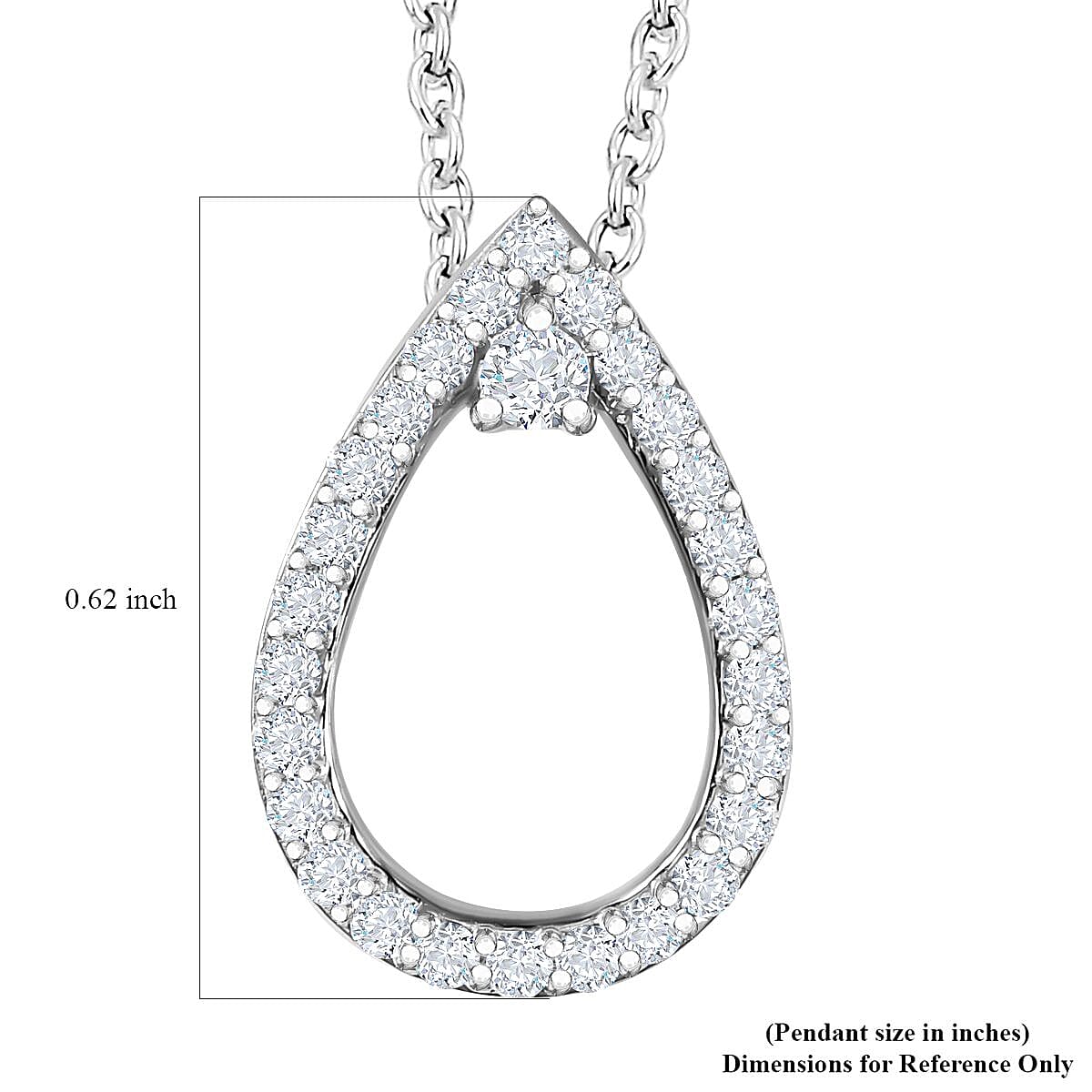 Luxoro 10K White Gold G-H I2 Diamond Pendant Necklace 20 Inches 0.25 ctw