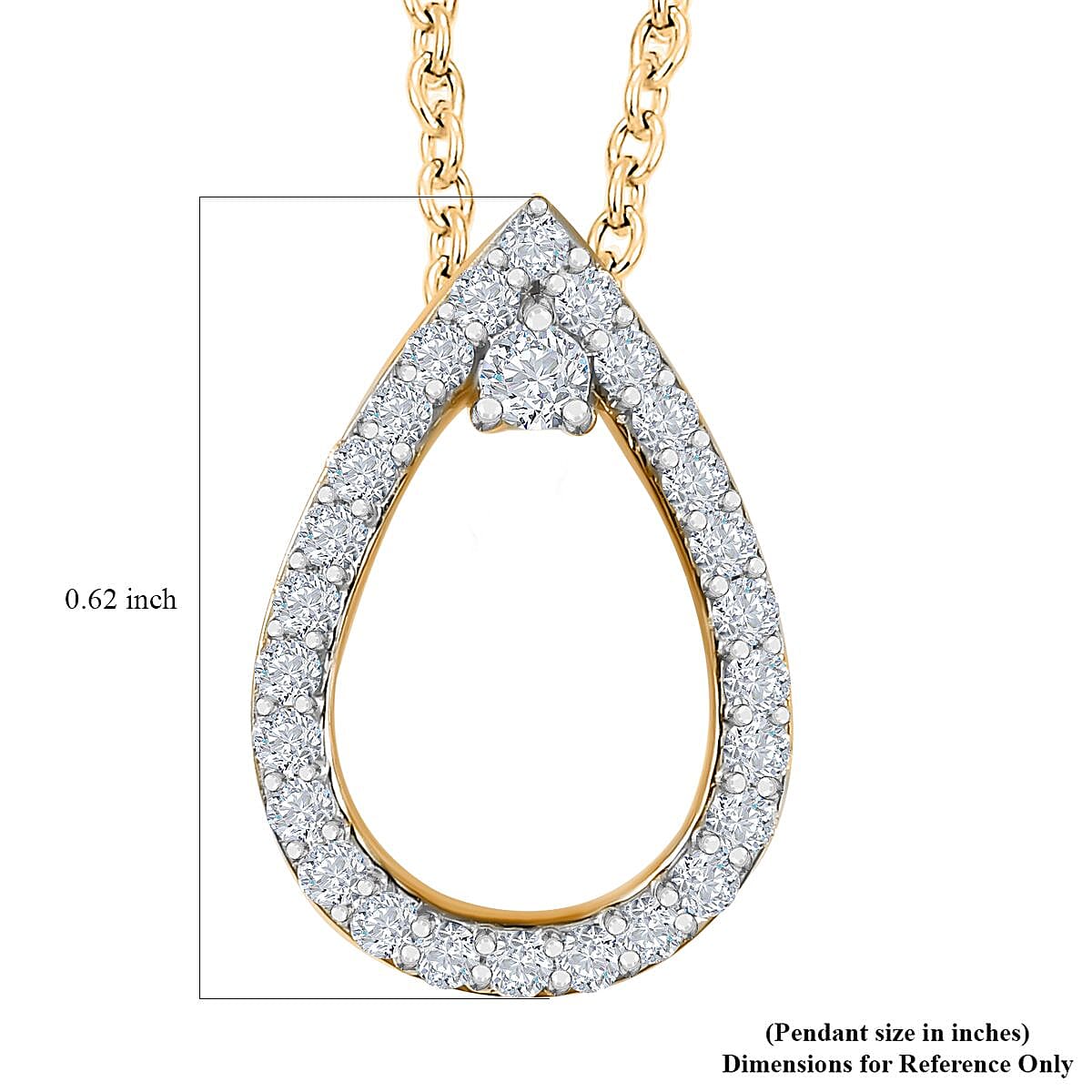 Luxoro 10K Yellow Gold G-H I2 Diamond Pendant Necklace 20 Inches 0.25 ctw