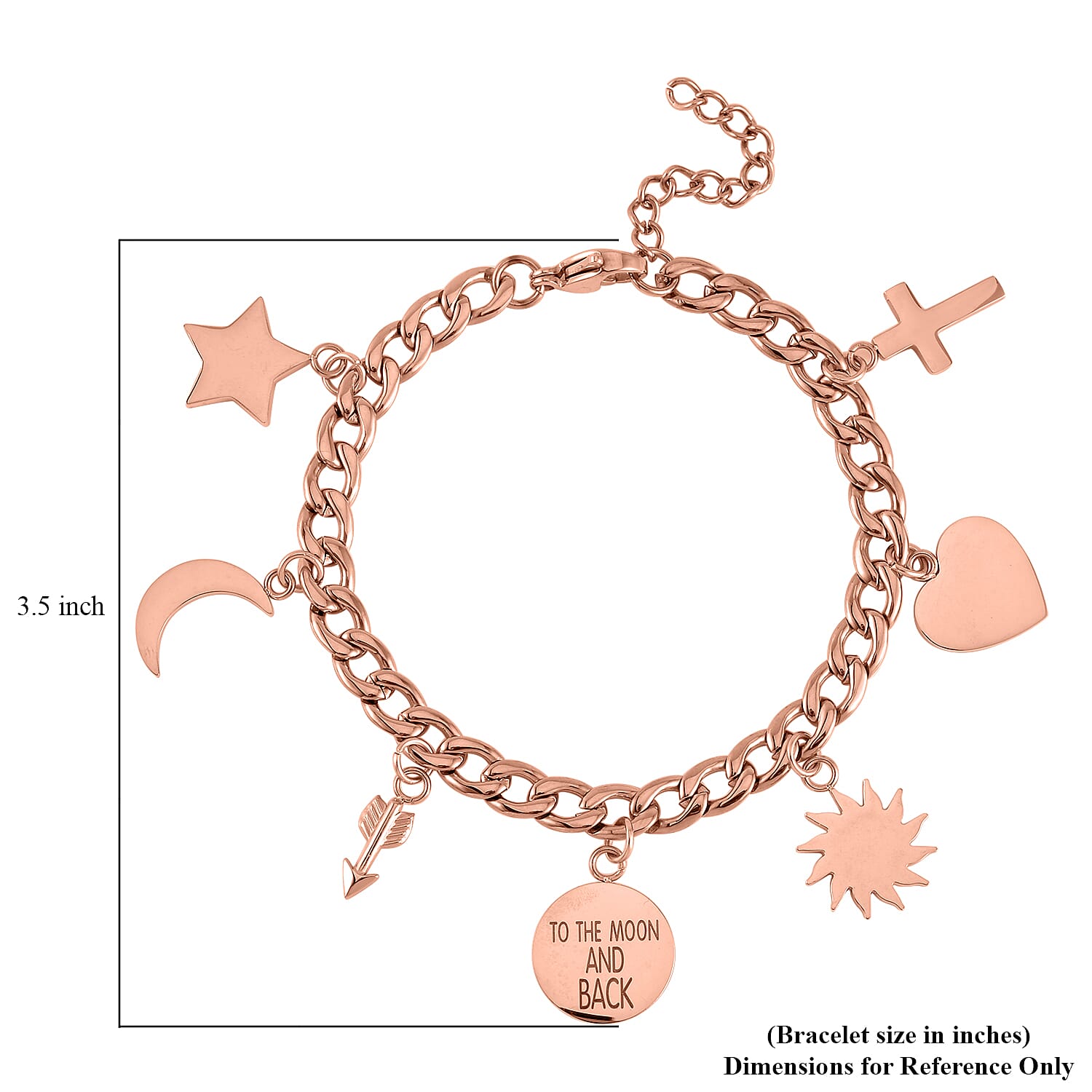 Set of 2 Amethyst Beaded Stretch and ION Plated RG Stainless Steel Curb Chain Charm Bracelet (7.50-9.0In) 80.00 ctw