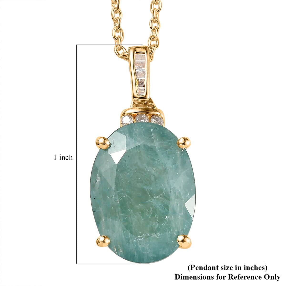 Premium Grandidierite and Diamond Pendant Necklace 20 Inches in Vermeil Yellow Gold Over Sterling Silver 9.80 ctw image number 5