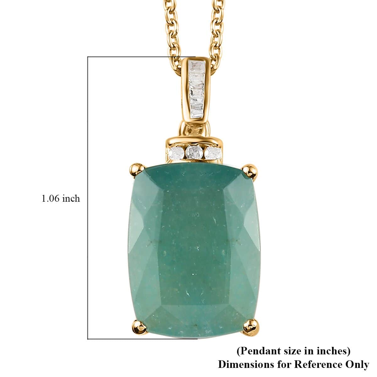 Premium Grandidierite and Diamond Pendant Necklace 20 Inches in Vermeil Yellow Gold Over Sterling Silver 12.10 ctw image number 6