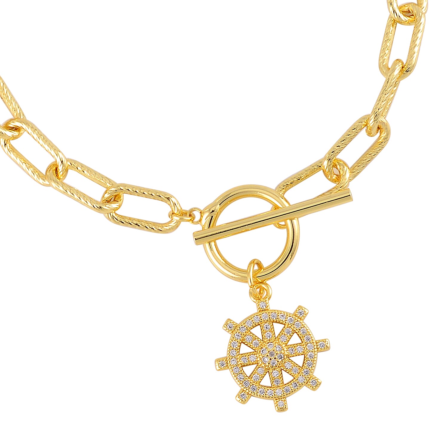 Simulated Diamond, Austrian Crystal Bracelet (7.50In) and Earrings in Goldtone 0.30 ctw