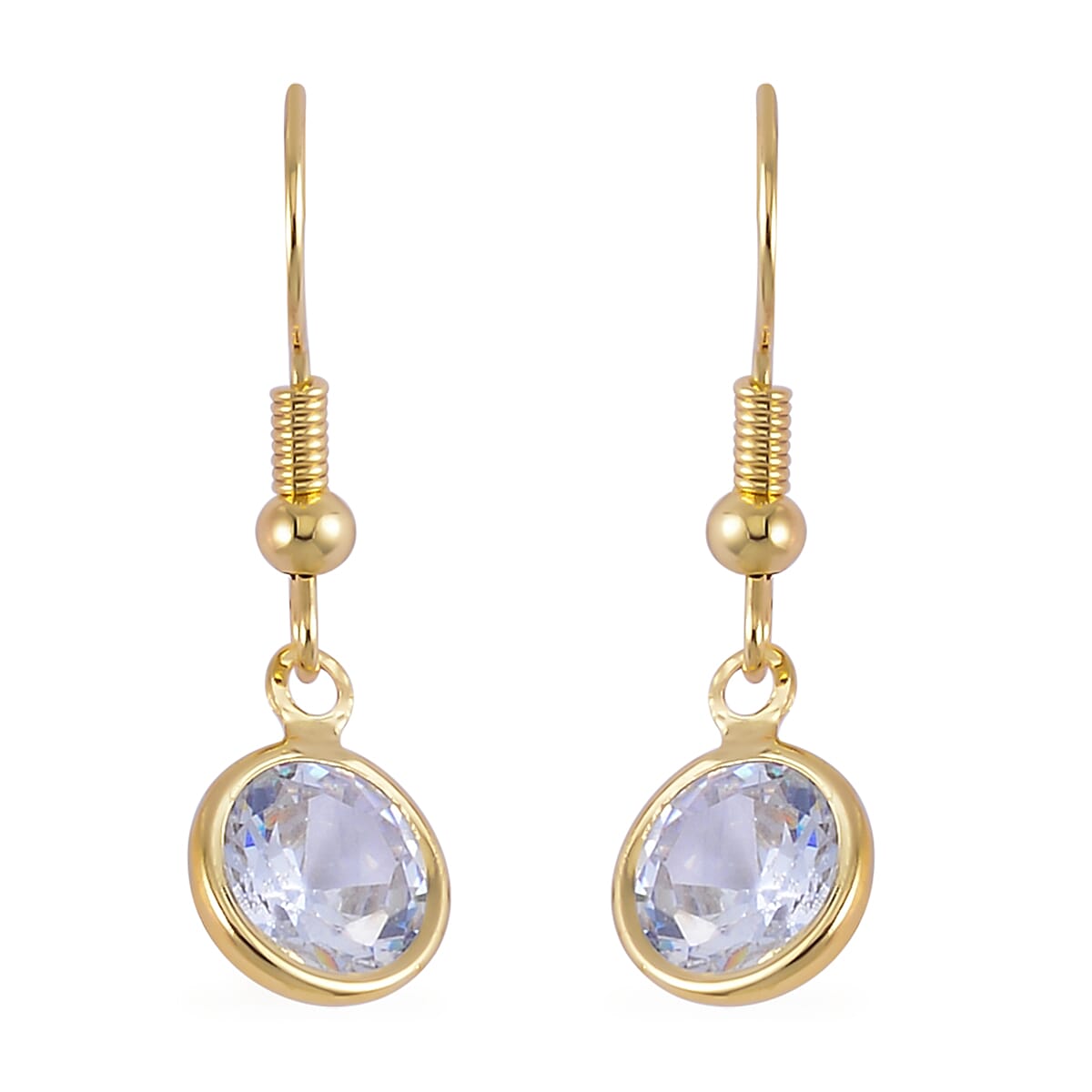 Simulated Diamond, Austrian Crystal Bracelet (7.50In) and Earrings in Goldtone 0.30 ctw