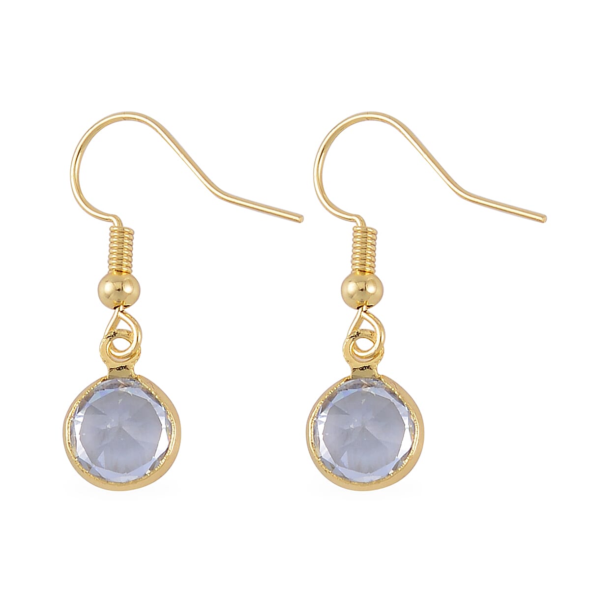Simulated Diamond, Austrian Crystal Bracelet (7.50In) and Earrings in Goldtone 0.30 ctw