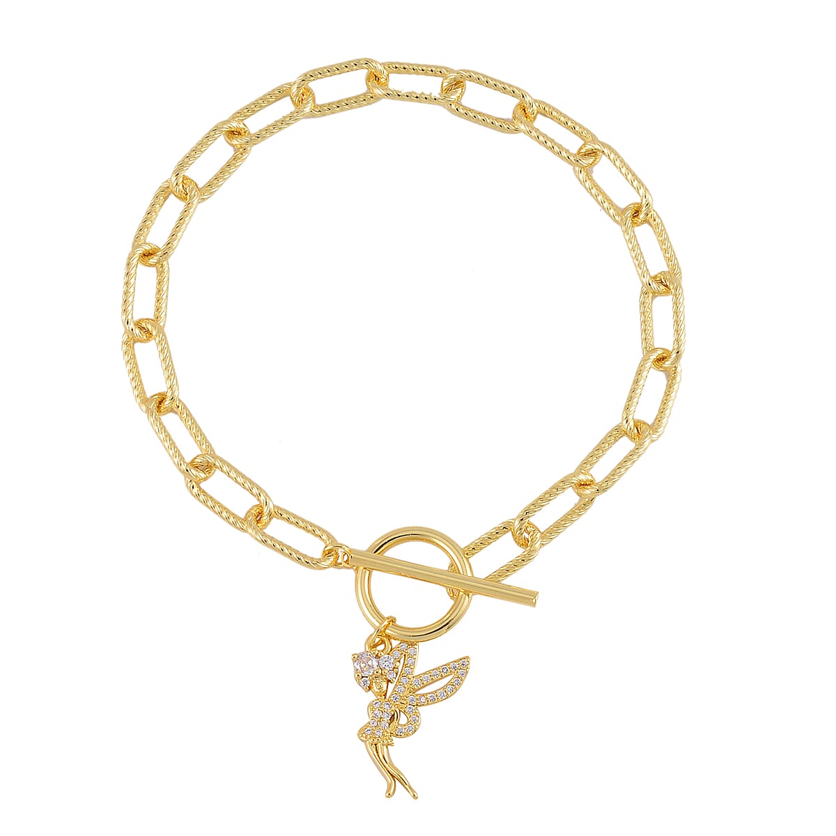 Simulated Diamond, Austrian Crystal Bracelet (7.50In) and Earrings in Goldtone 0.30 ctw image number 2