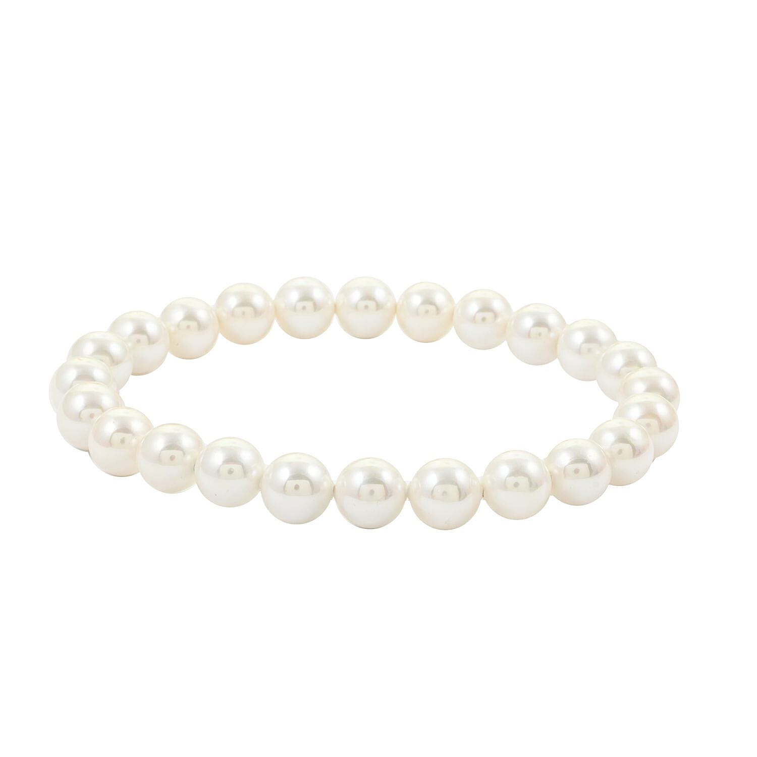 9pcs Set Multi Color Shell Pearl 3pcs Stretch Bracelet, 3pcs Stud Earrings and 3pcs Necklace 20-22Inches in Stainless Steel