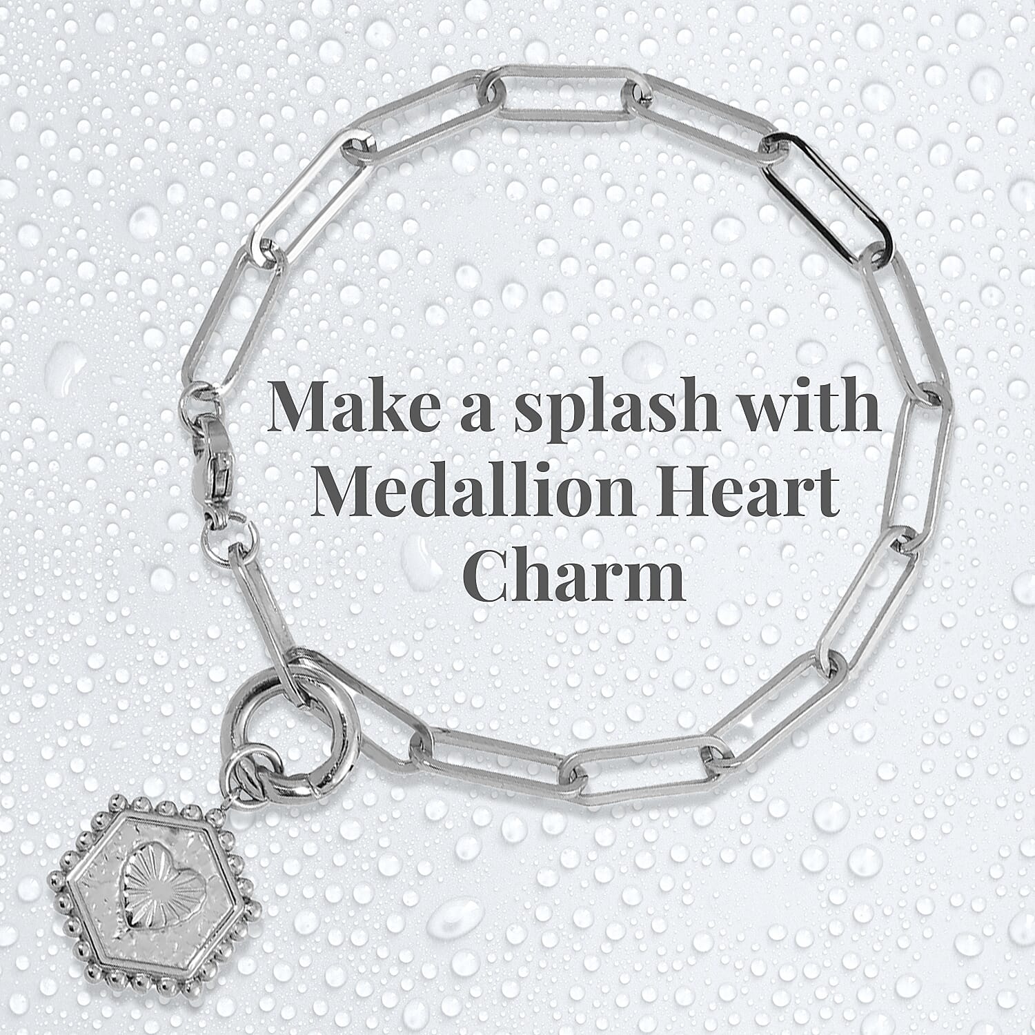 EverTrue Set of 4 Stretch & Adjustable Bracelet with Medallion Heart Charm & Charm Enhancer in Stainless Steel, Durable Jewelry Set, Birthday Gift For Her