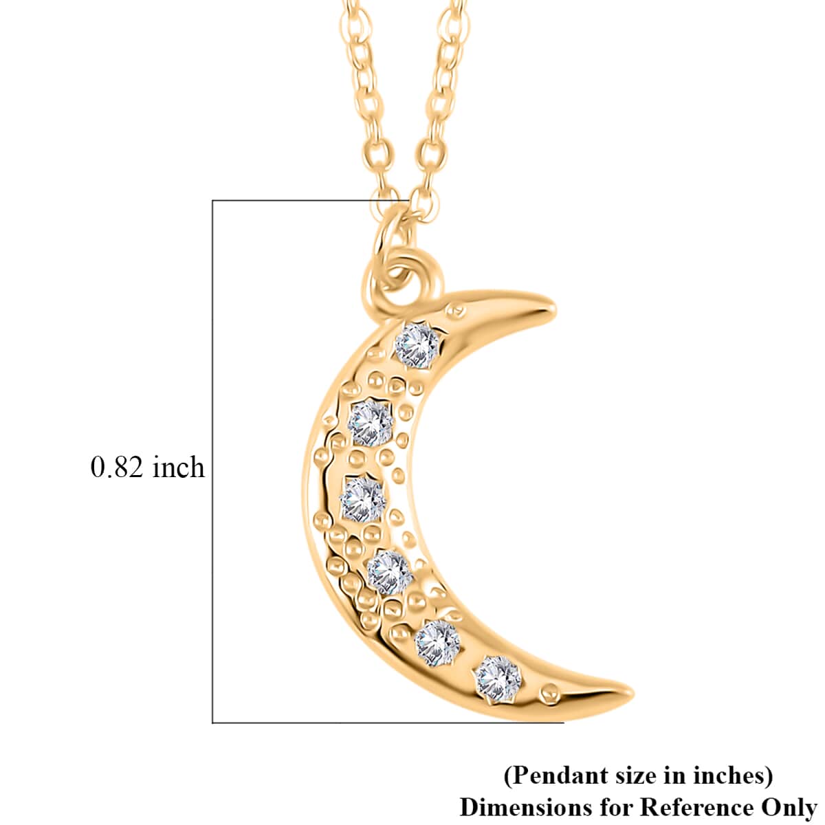 Lustro Stella Finest CZ Moonstar Pendant Necklace in 14K Yellow Gold Over Sterling Silver 18-20 Inches image number 6