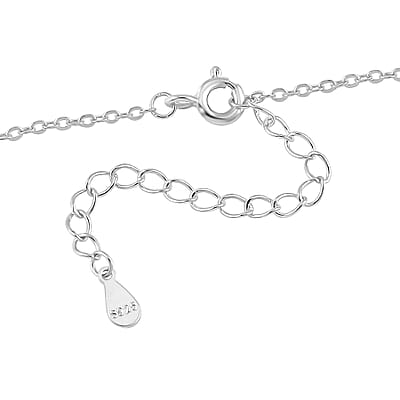 Lustro Stella Finest CZ Moonstar Pendant Necklace in Rhodium Over Sterling Silver 18-20 Inches