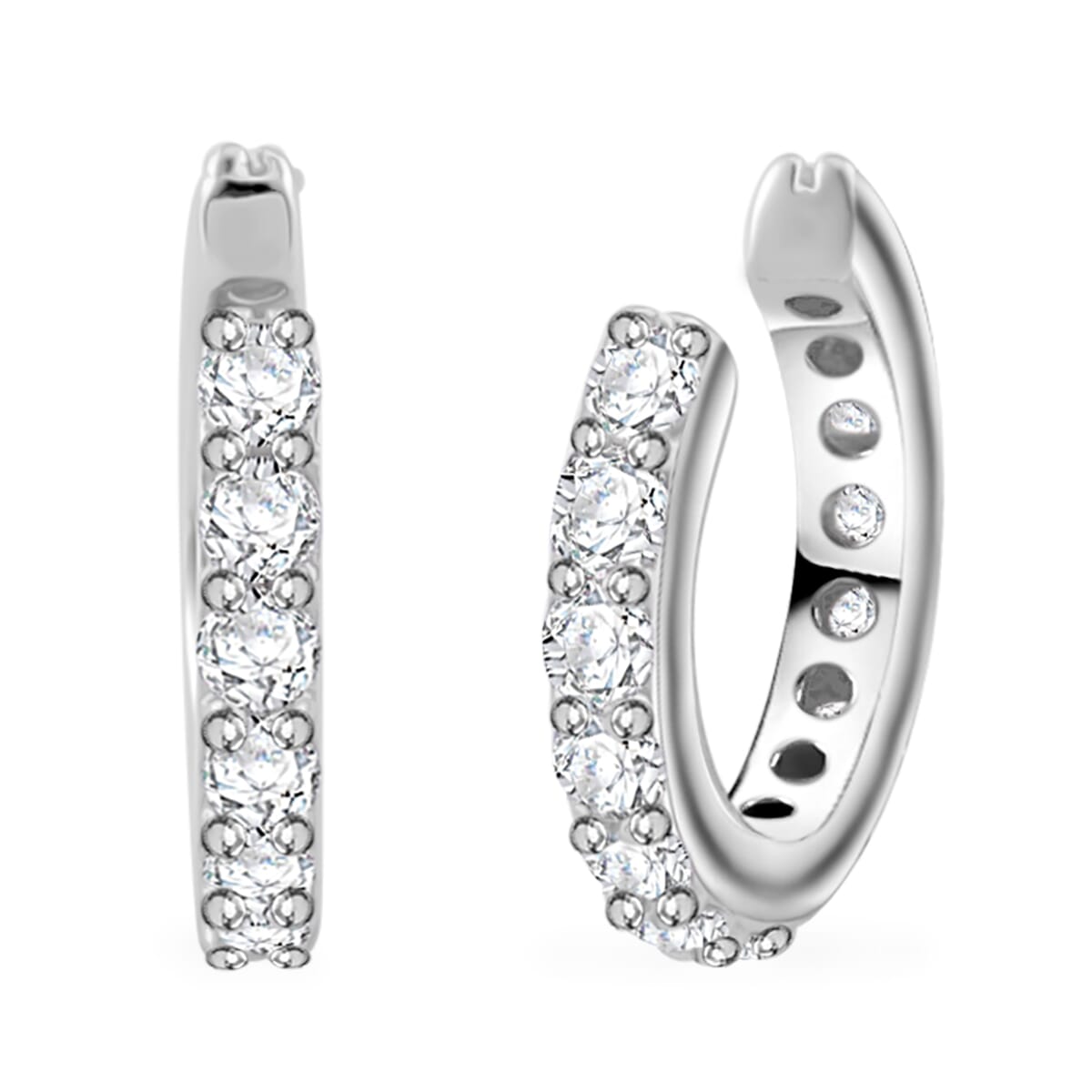 Set of 6 Simulated Diamond 6.15 ctw Earrings in Rhodium Over Sterling Silver image number 2