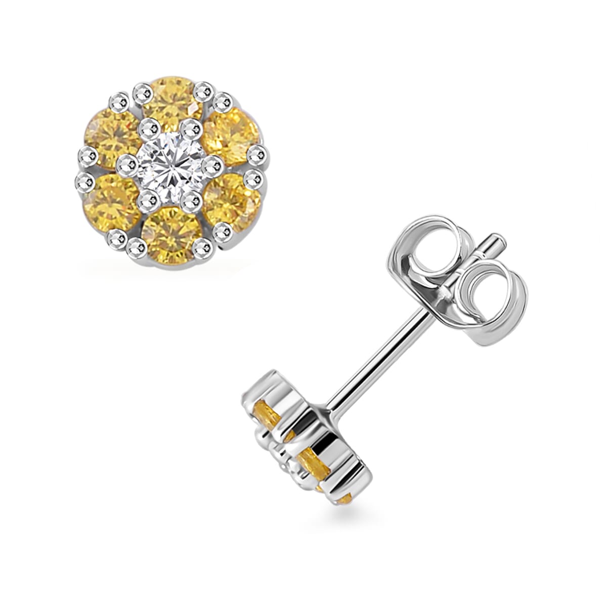 Set of 6 Simulated Diamond 6.15 ctw Earrings in Rhodium Over Sterling Silver image number 3
