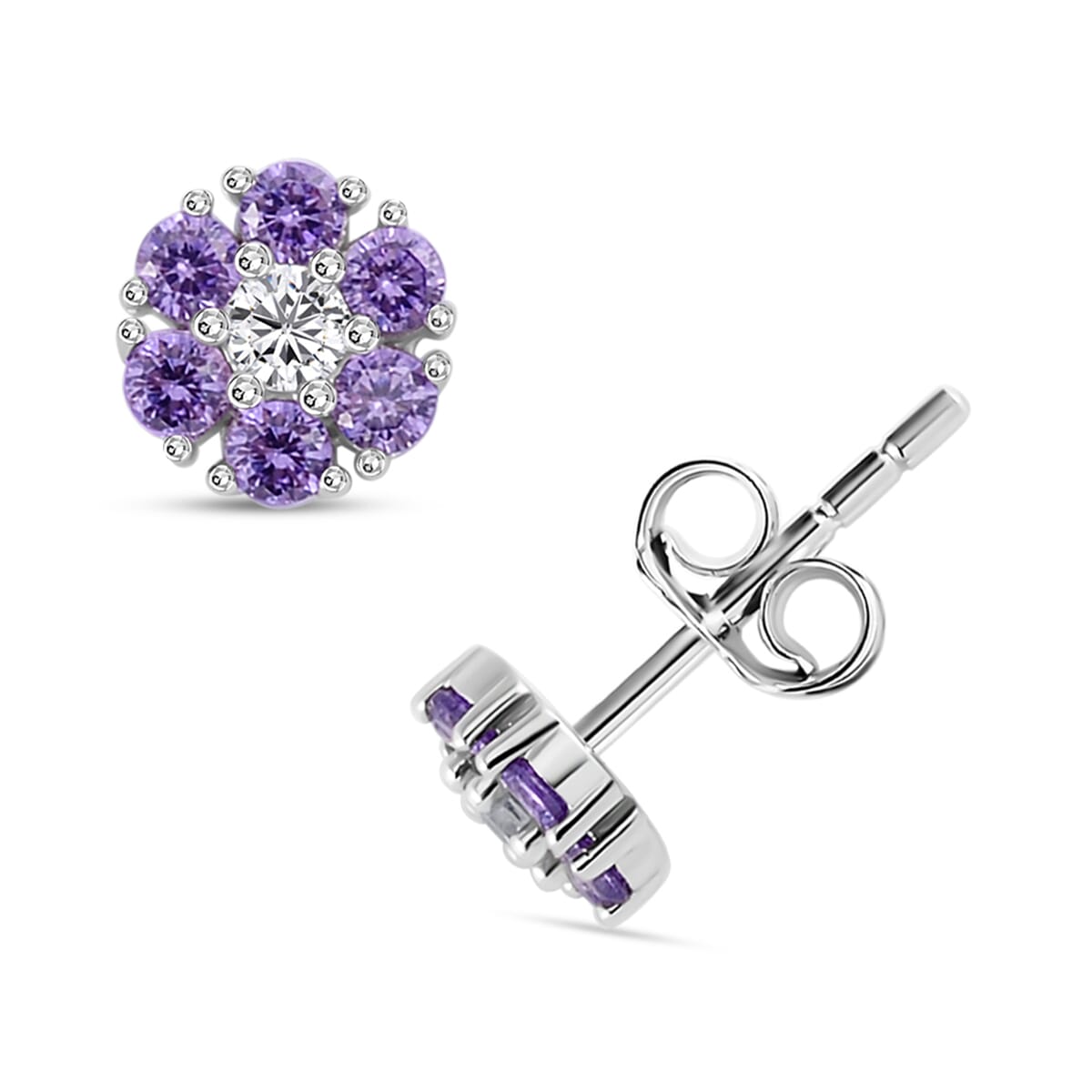 Set of 6 Simulated Diamond 6.15 ctw Earrings in Rhodium Over Sterling Silver image number 6