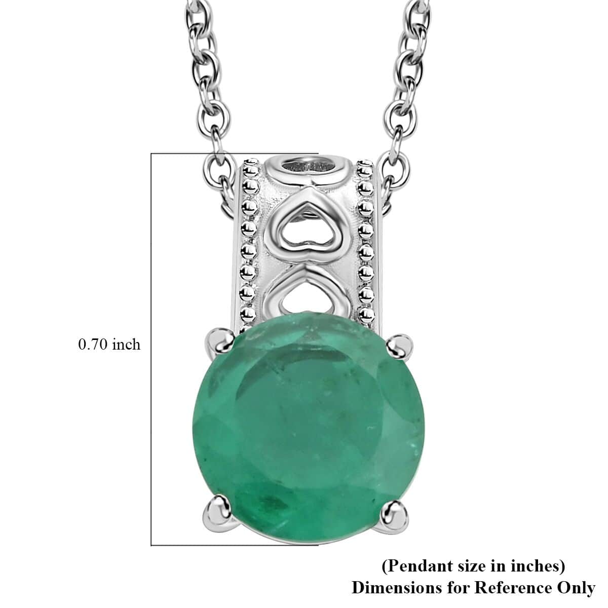 Emeraldine Quartz (Triplet) Solitaire Pendant Necklace 20 Inches in Stainless Steel 3.25 ctw image number 6