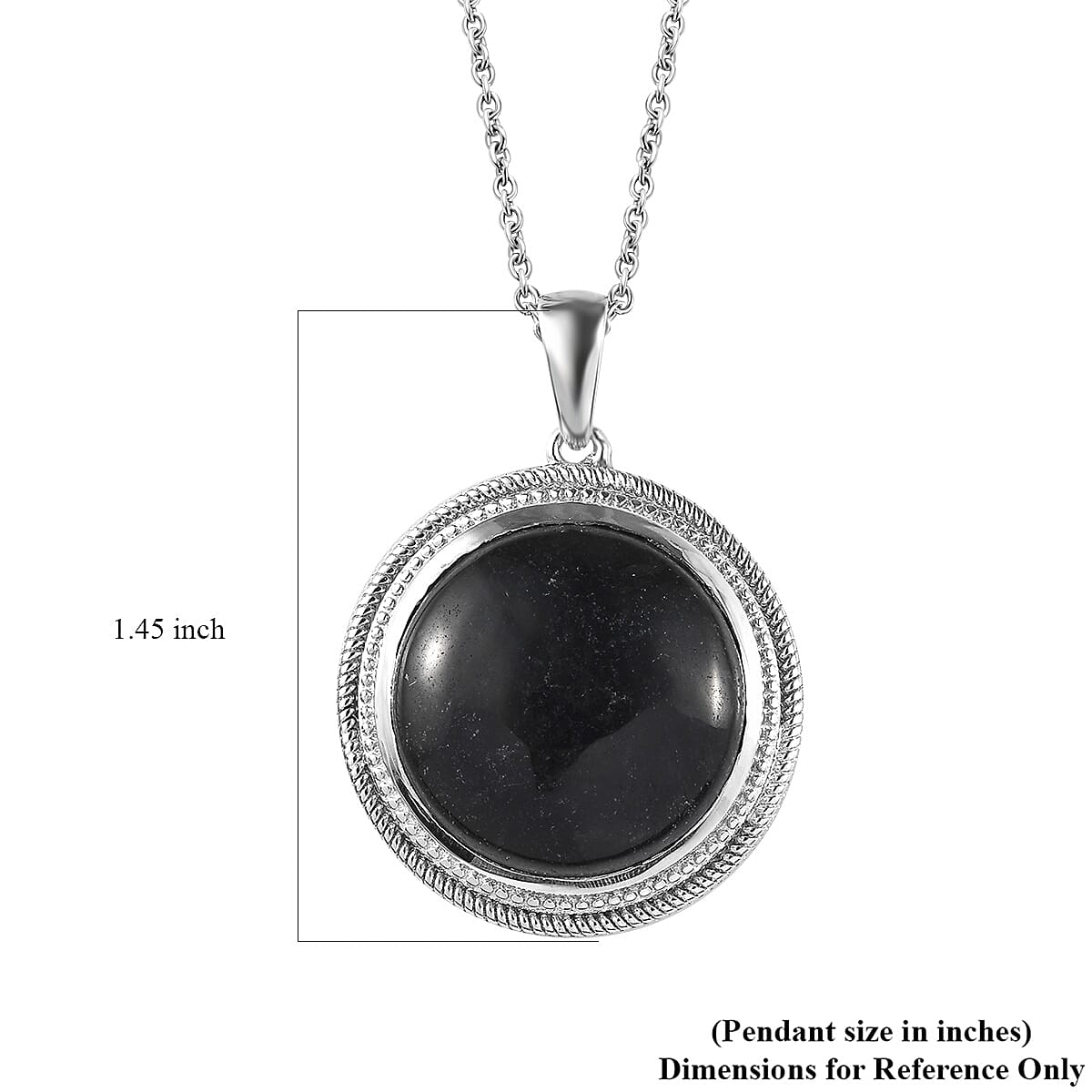 Black Jade (D) Pendant in Platinum Over Copper with Magnet and Stainless Steel Necklace 20 Inches 19.00 ctw