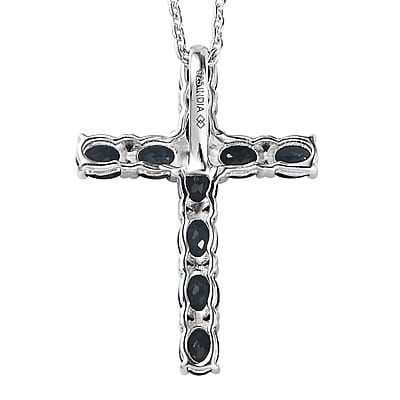 Premium Monte Belo Indicolite 1.70 ctw Pendant Necklace in Rhodium Over Sterling Silver 20 Inches