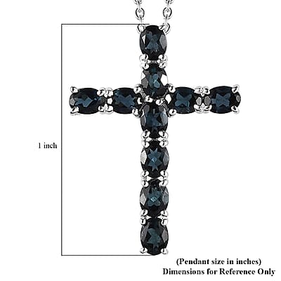 Premium Monte Belo Indicolite 1.70 ctw Pendant Necklace in Rhodium Over Sterling Silver 20 Inches
