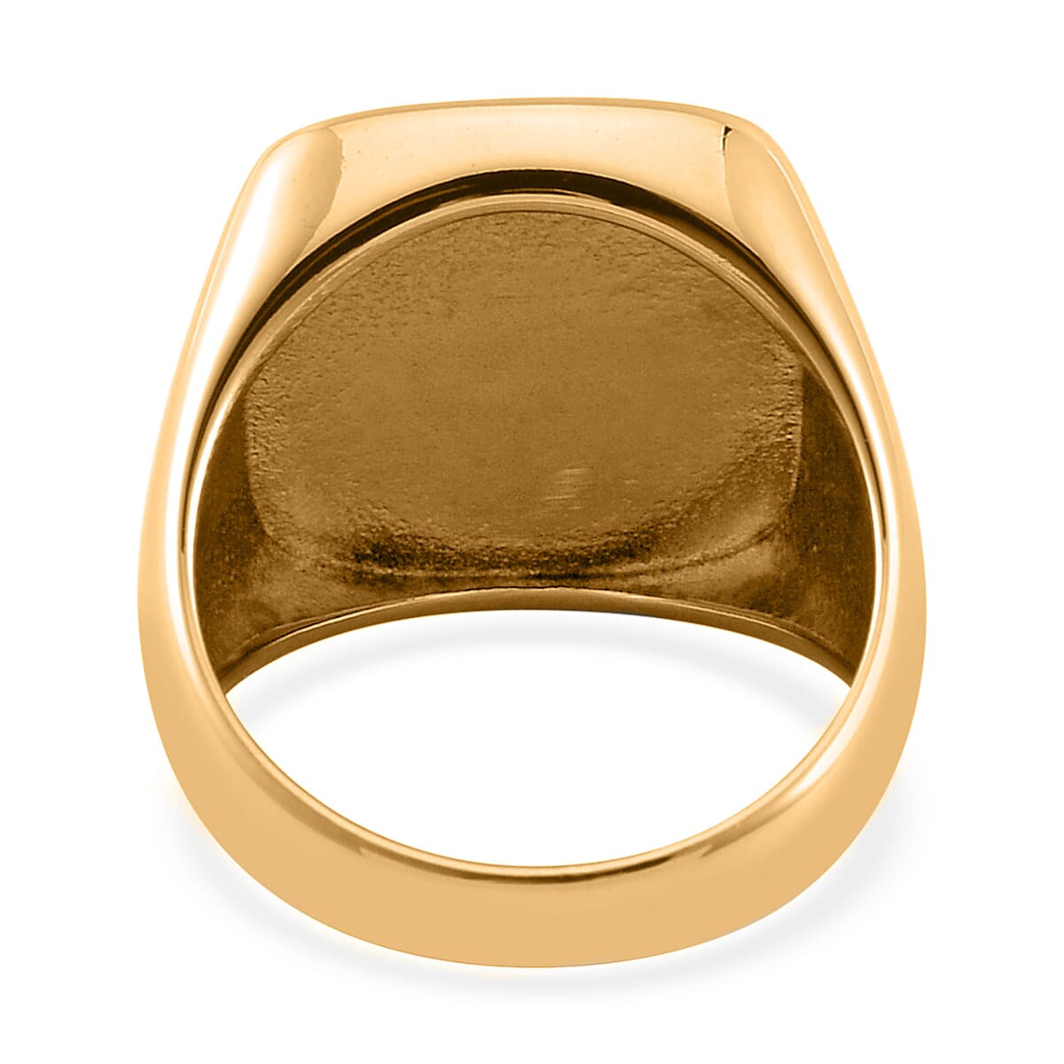 Enameled Men's Ring (Size 13.00) and Pendant Necklace 20 Inches in ION Plated YG Stainless Steel