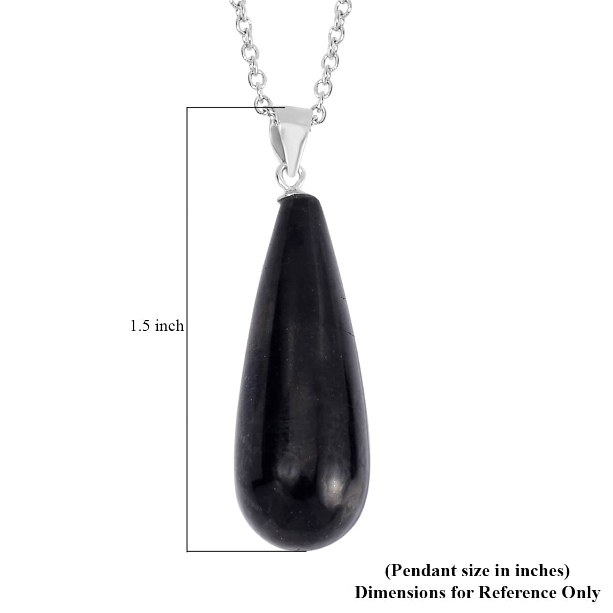 Shungite Earrings and Pendant in Rhodium Over Sterling Silver with Stainless Steel Necklace 20 Inches 55.50 ctw image number 4