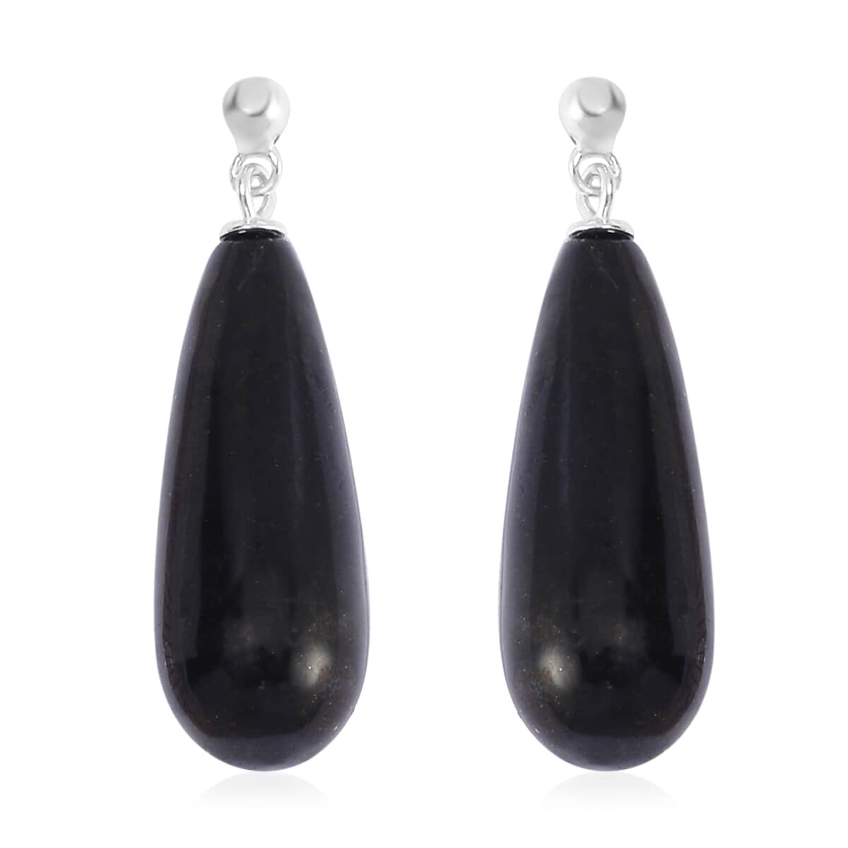 Shungite Earrings and Pendant in Rhodium Over Sterling Silver with Stainless Steel Necklace 20 Inches 55.50 ctw image number 5