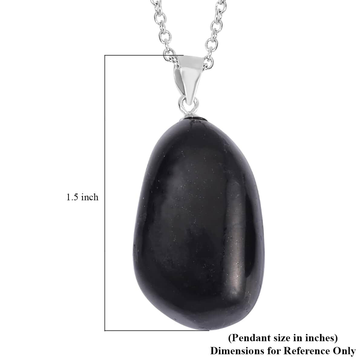 Shungite Earrings and Pendant in Rhodium Over Sterling Silver with Stainless Steel Necklace 20 Inches 162.50 ctw image number 4