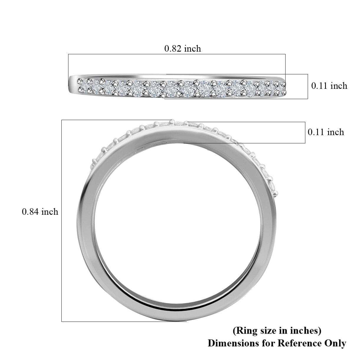 Designer Premium Padparasha Austrian Crystal and Simulated Diamond Set of 2 Ring in Sterling Silver (Size 7.0) 0.30 ctw image number 5