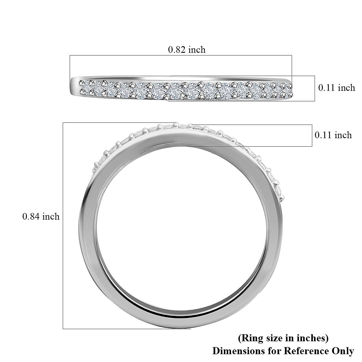 Designer Premium Padparasha Austrian Crystal and Simulated Diamond Set of 2 Ring in Sterling Silver (Size 9.0) 0.30 ctw image number 5