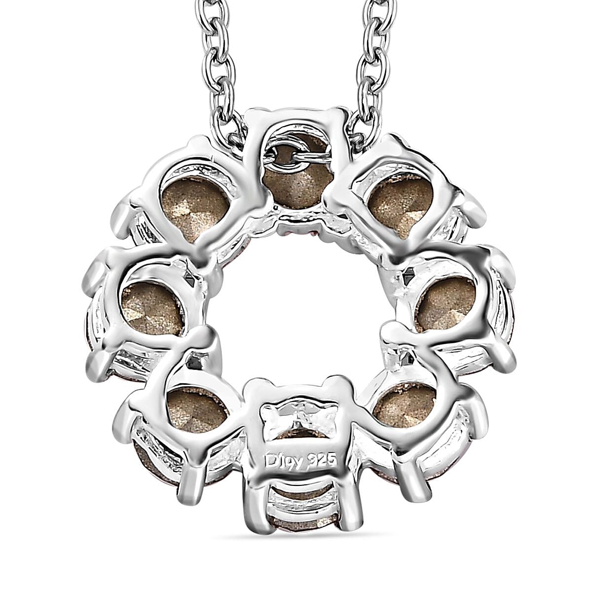 Designer Premium Siam Color Austrian Crystal Circle Pendant in Sterling Silver with Stainless Steel Necklace 20 Inches