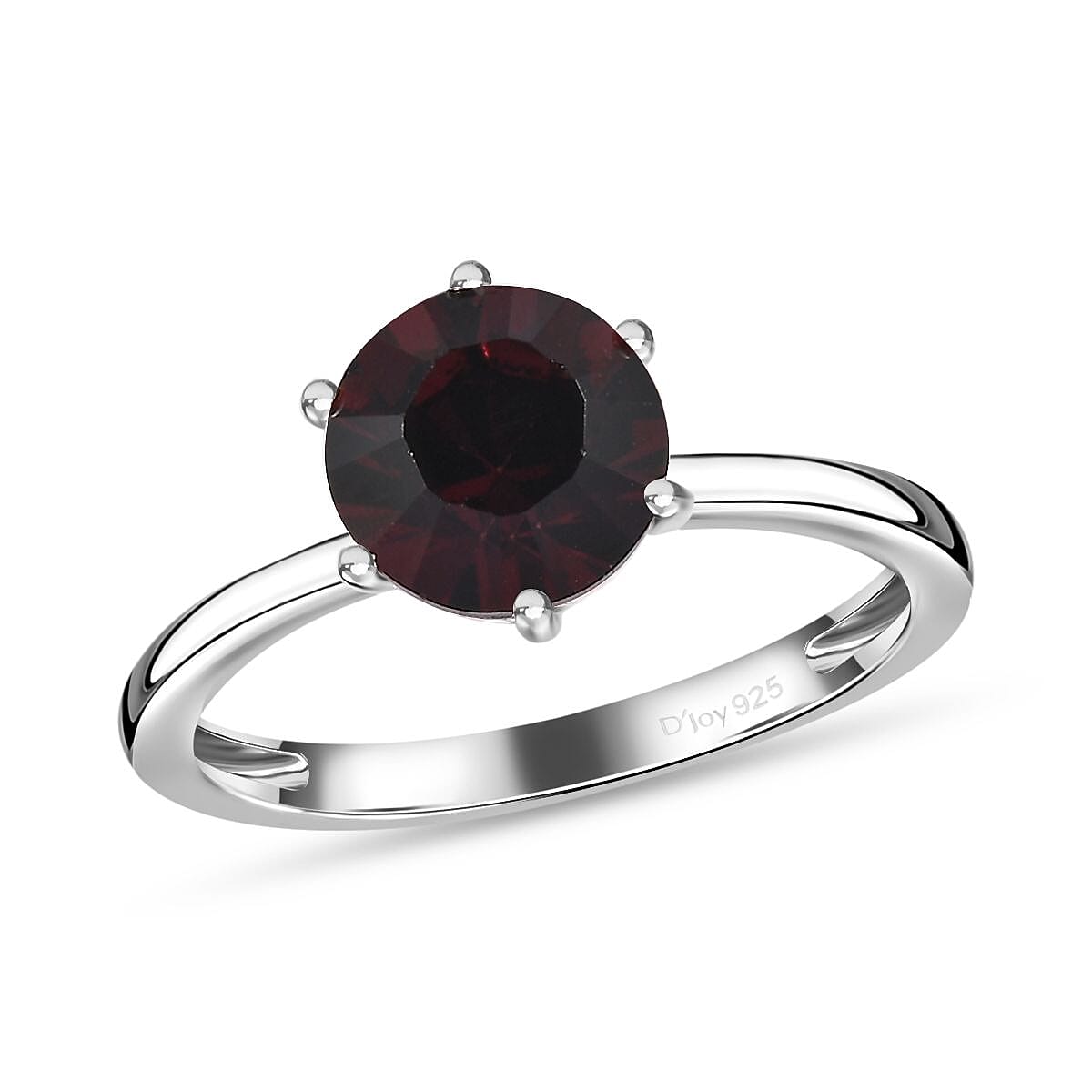 Designer Premium Burgundy Austrian Crystal Solitaire Ring (Size 10.0) and Pendant in Sterling Silver image number 3