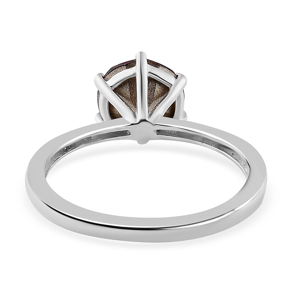 Designer Premium Burgundy Austrian Crystal Solitaire Ring (Size 10.0) and Pendant in Sterling Silver image number 5