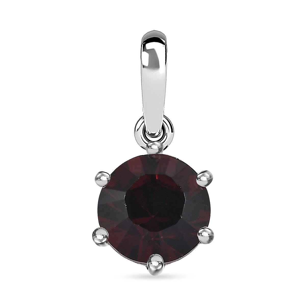 Designer Premium Burgundy Austrian Crystal Solitaire Ring (Size 10.0) and Pendant in Sterling Silver image number 6