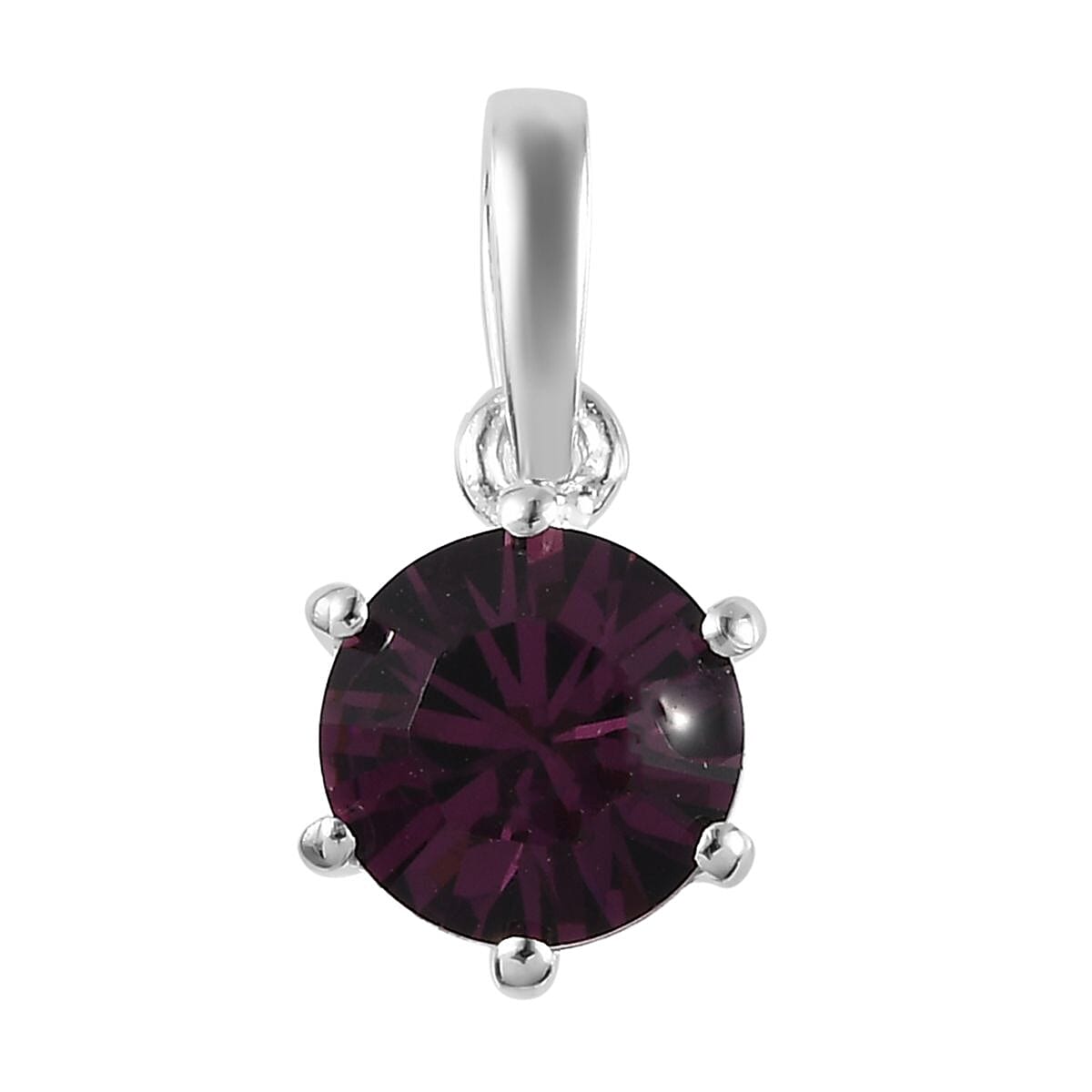 Designer Premium Foilback Amethyst Color Austrian Crystal Solitaire Ring (Size 5.00) and Pendant in Sterling Silver