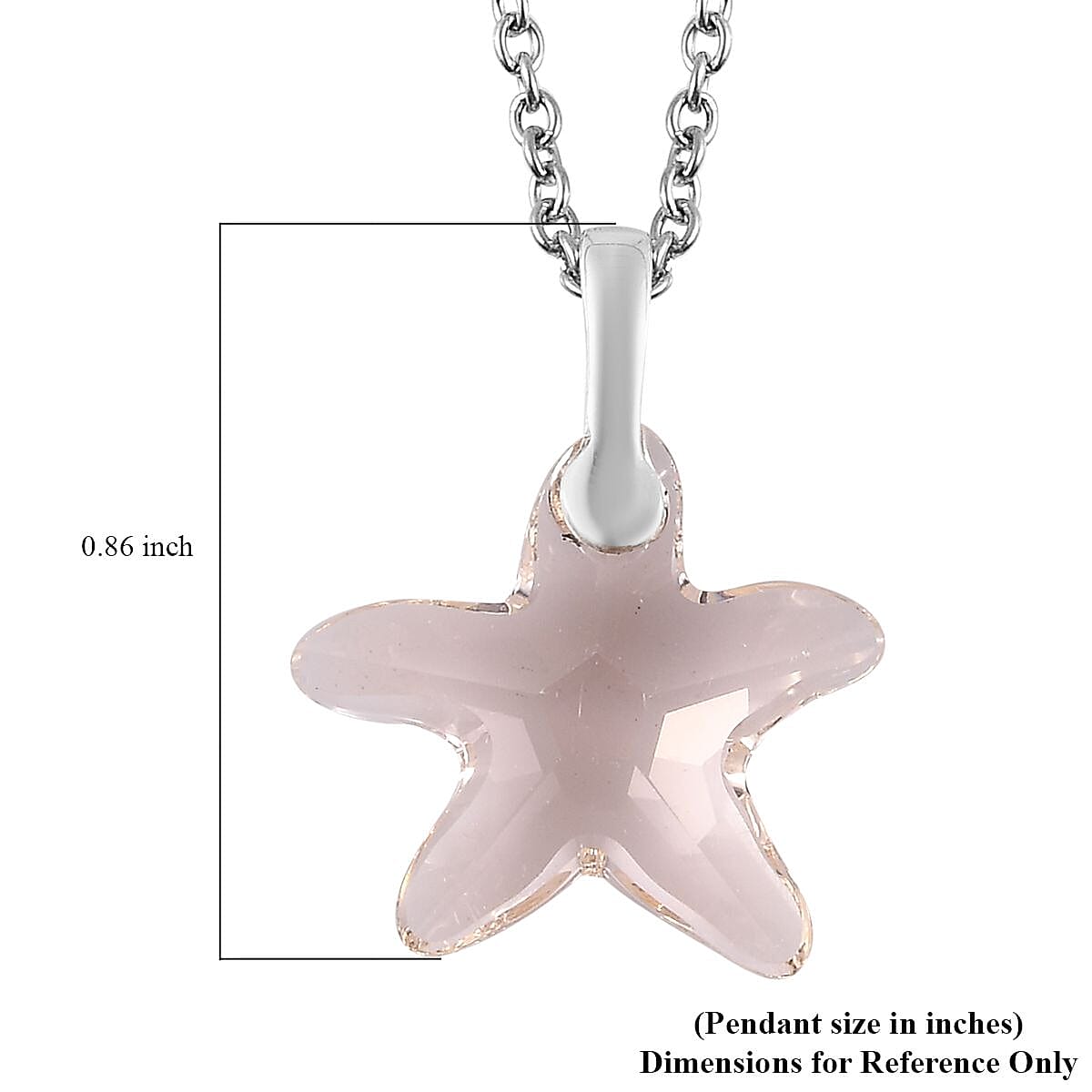 Silk Color Crystal Pendant in Sterling Silver with Stainless Steel Necklace 20 Inches