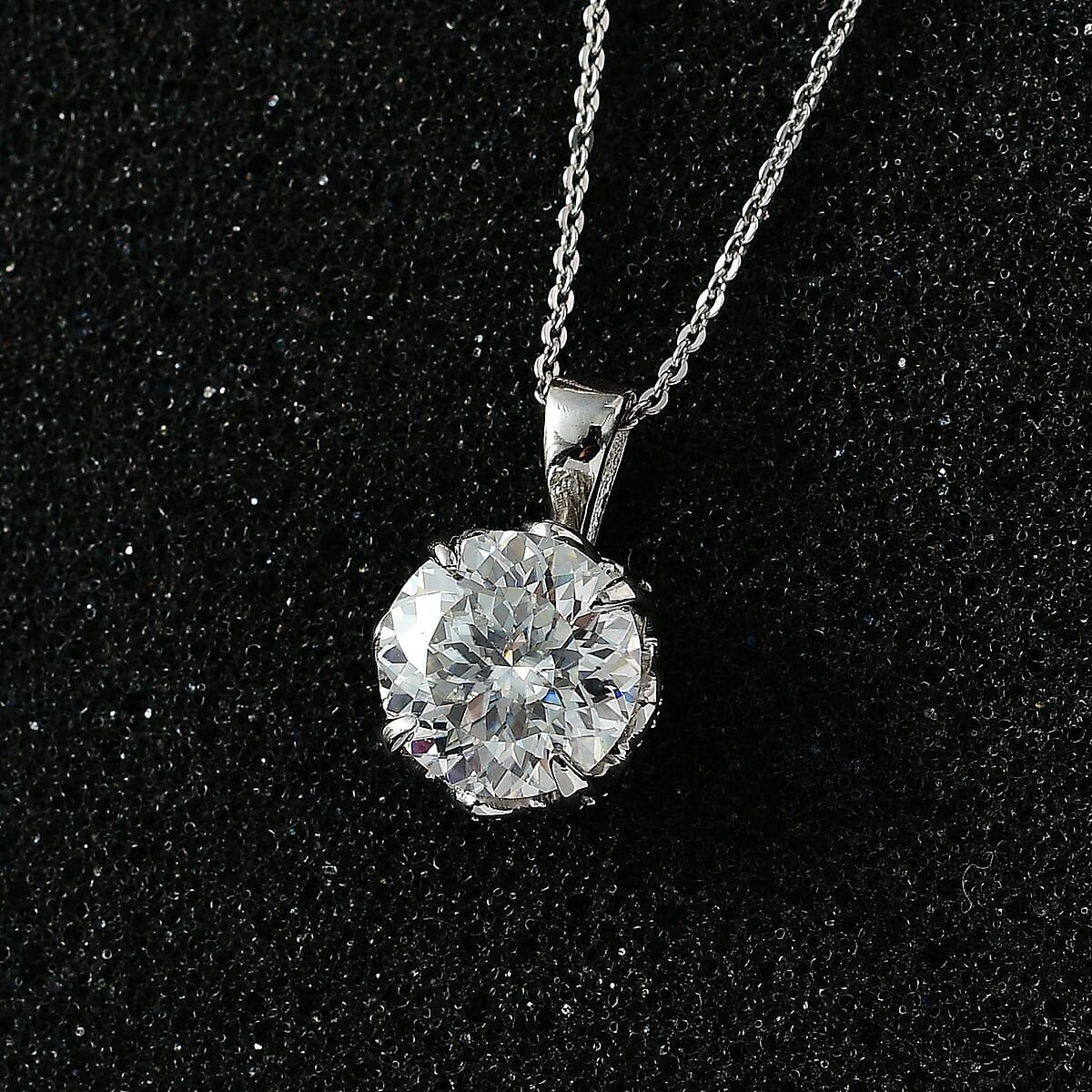Birds Nest Cut Moissanite 4.00 ctw Pendant Necklace in Platinum Over Sterling Silver 20 Inches image number 1