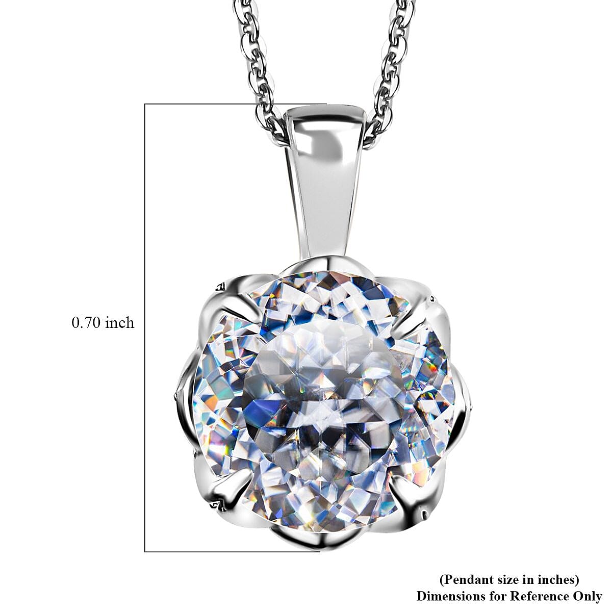 Birds Nest Cut Moissanite 4.00 ctw Pendant Necklace in Platinum Over Sterling Silver 20 Inches image number 6