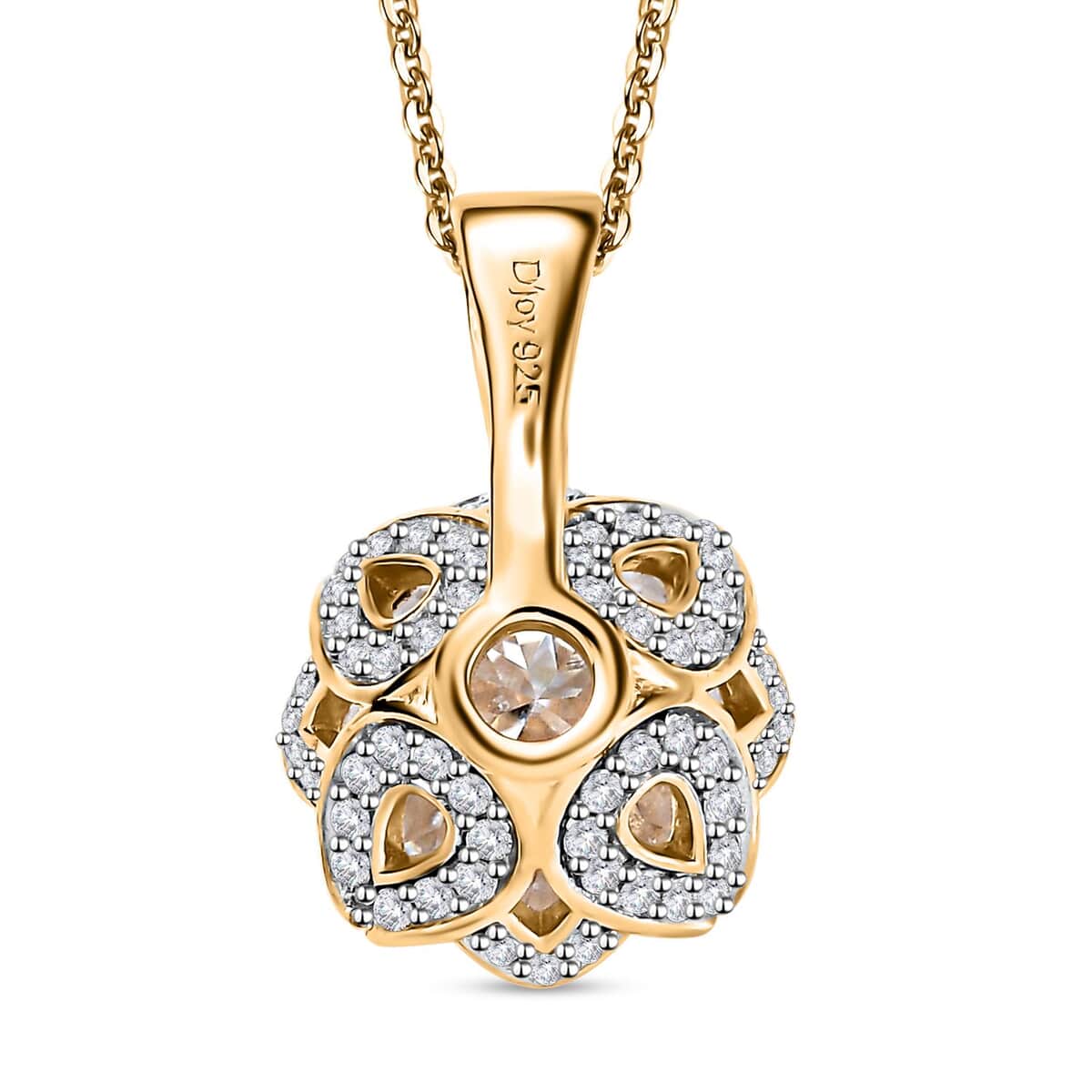 Birds Nest Cut Moissanite 4.00 ctw Pendant Necklace in Vermeil Yellow Gold Over Sterling Silver 20 Inches image number 4